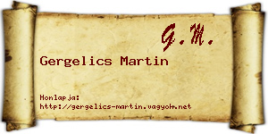 Gergelics Martin névjegykártya