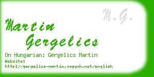 martin gergelics business card
